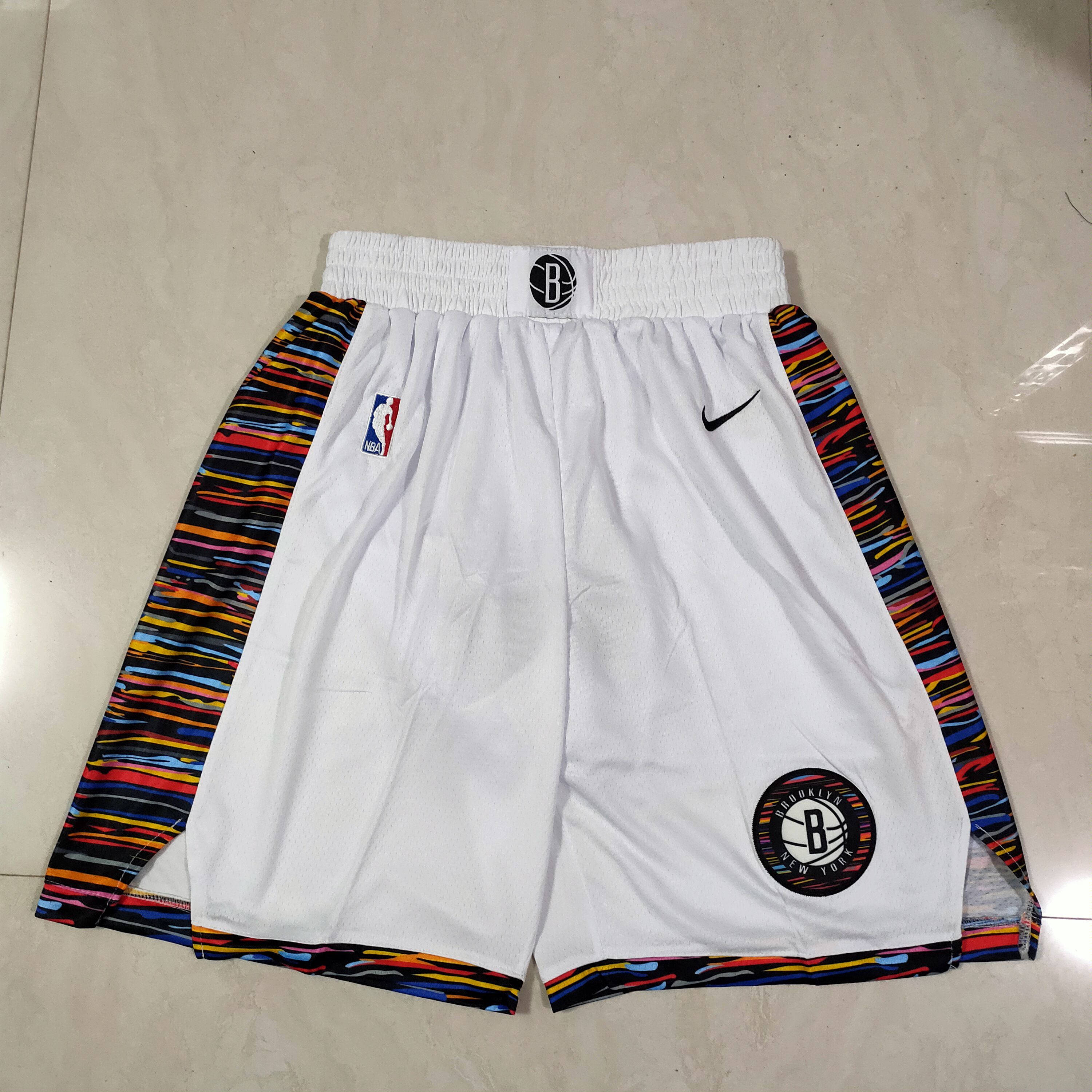 Men NBA Brooklyn Nets White Shorts 0416->brooklyn nets->NBA Jersey